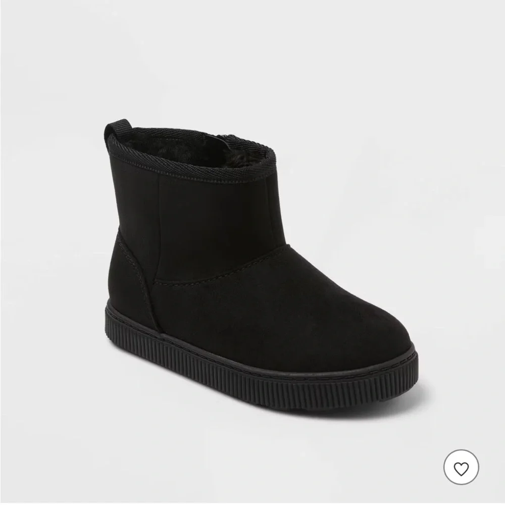 Cat & Jack Arlo Black fleece tall Kids Boots size 6 little person  new condition